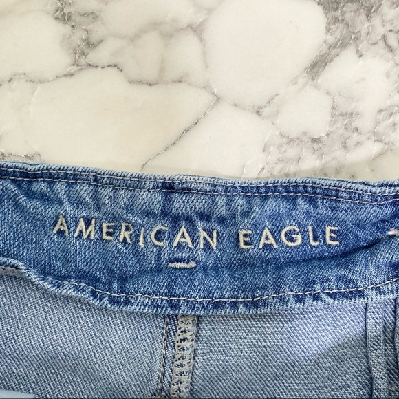 AEO mom short 100% cotton paperbag denim shorts light wash high rise size 6 - Picture 10 of 12